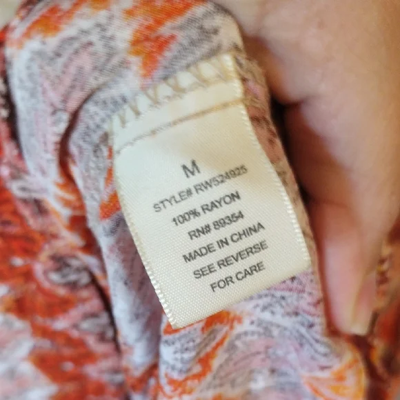 Elegant Orange Patterned Maxi Dress - Picture 9 of 12